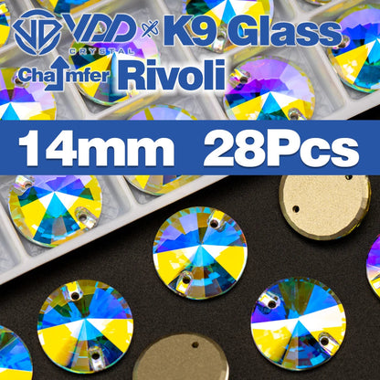 VDD Chamfer AAAAA Top Quality K9 Glass Sew On Rhinestones Sewing Crystal AB Flatback Stone For Clothes Accessories Wedding Dress Good Vibrations