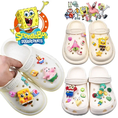 SpongeBob Crocs Accessories Cute Animal Anime Shoe Buckle Crocs Charms Cartoon Character Sandals Decrations for Kids Gifts New Good Vibrations