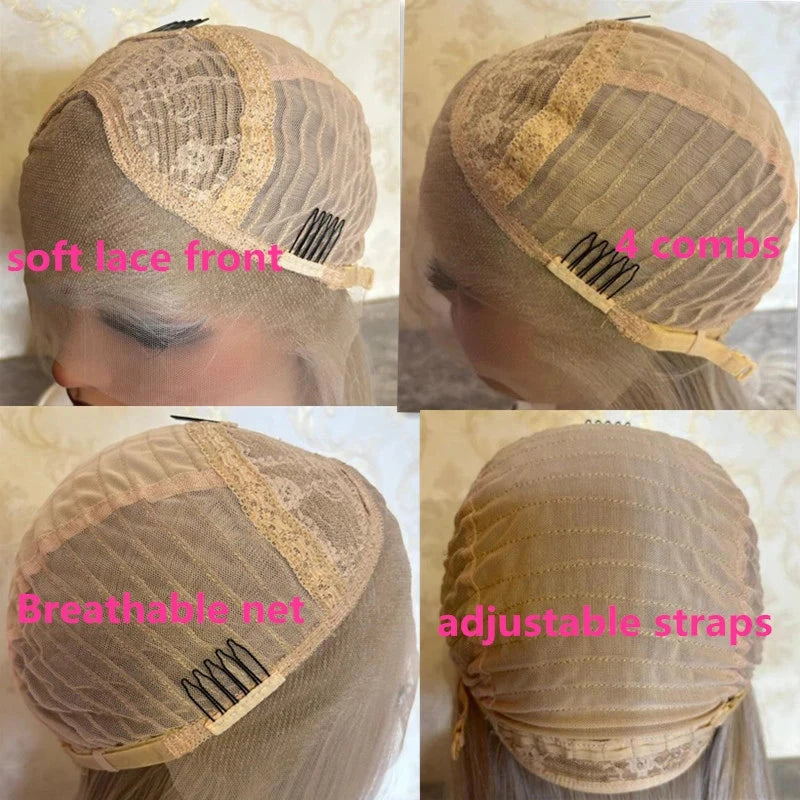 Brown Blonde Highlights Bob Lace Front Wigs Futura Synthetic High Heat Lace Front Wigs for Women Daily Cosplay Halloween costume Good Vibrations