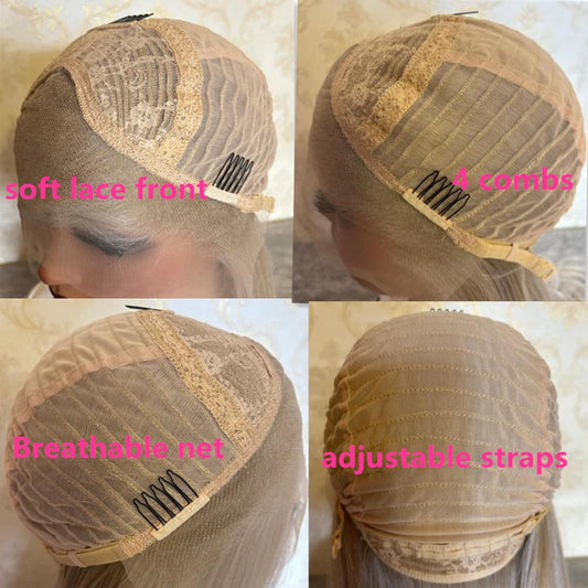 Brown Blonde Highlights Bob Lace Front Wigs Futura Synthetic High Heat Lace Front Wigs for Women Daily Cosplay Halloween costume Good Vibrations