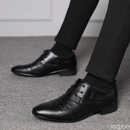 New Men's plus size shoes Trendy versatile business Flats Fashion comfort leather shoes Wedding party Male formal footwear Homme Good Vibrations