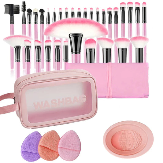 Makeup Brush Set - A set containing 37 makeup tools, a professional makeup set suitable for beginners. Good Vibrations