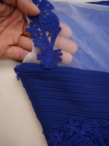 Girls Wedding Bridesmaid Dress One Shoulder Elegant Guipure Lace Ruched Chiffon Maxi Party Dresses Birthday Evening Prom Gown Good Vibrations