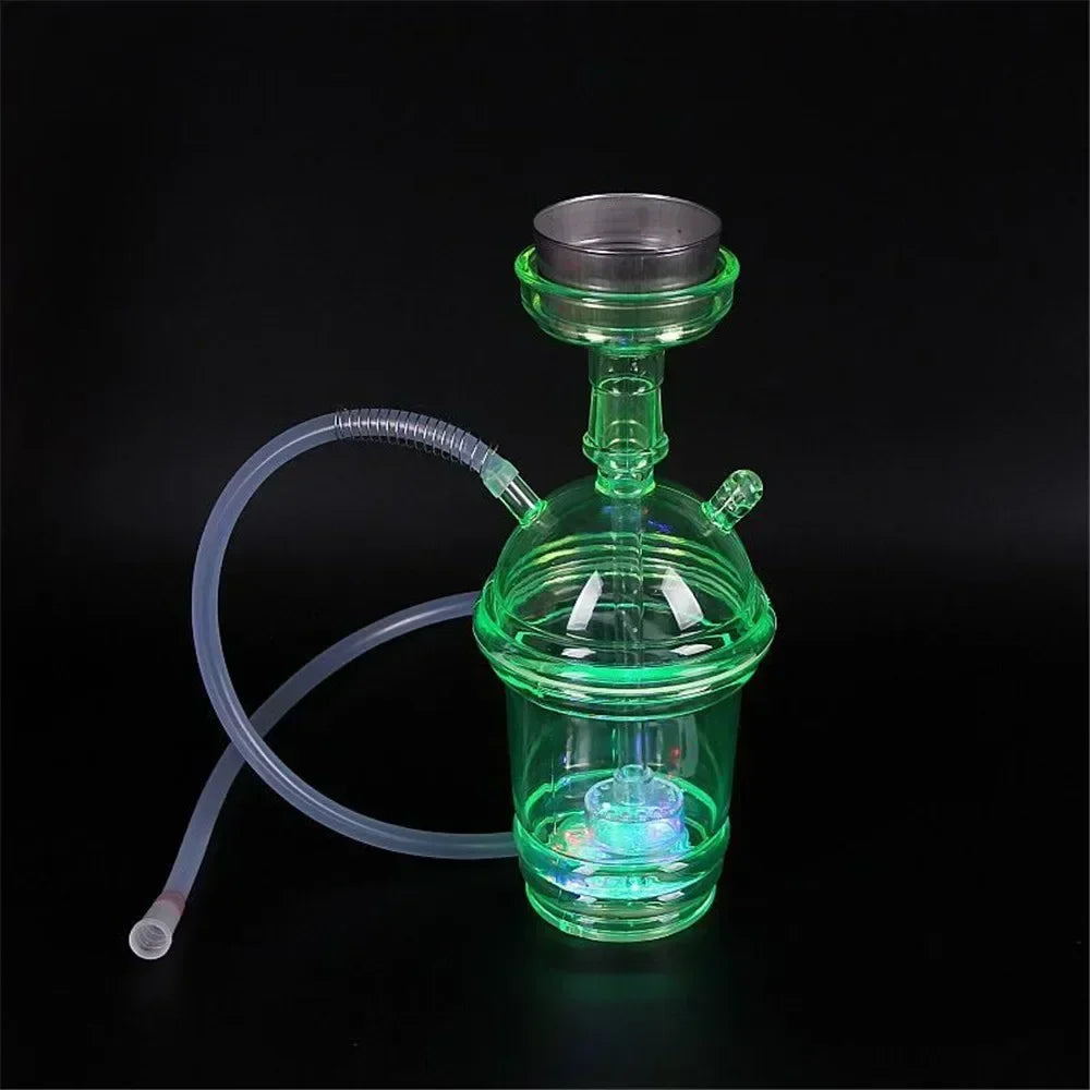 CRUSHER Cute Car acrylic hookah cup with LED light and metal tobacco bowl.