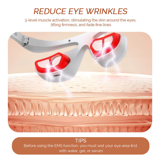 Electric Eye Massager Red Light Relieves Eye Fatigue Eyes Massage Glasses Hot Compress Eye Glasses Massager Dark Circles Remover Good Vibrations