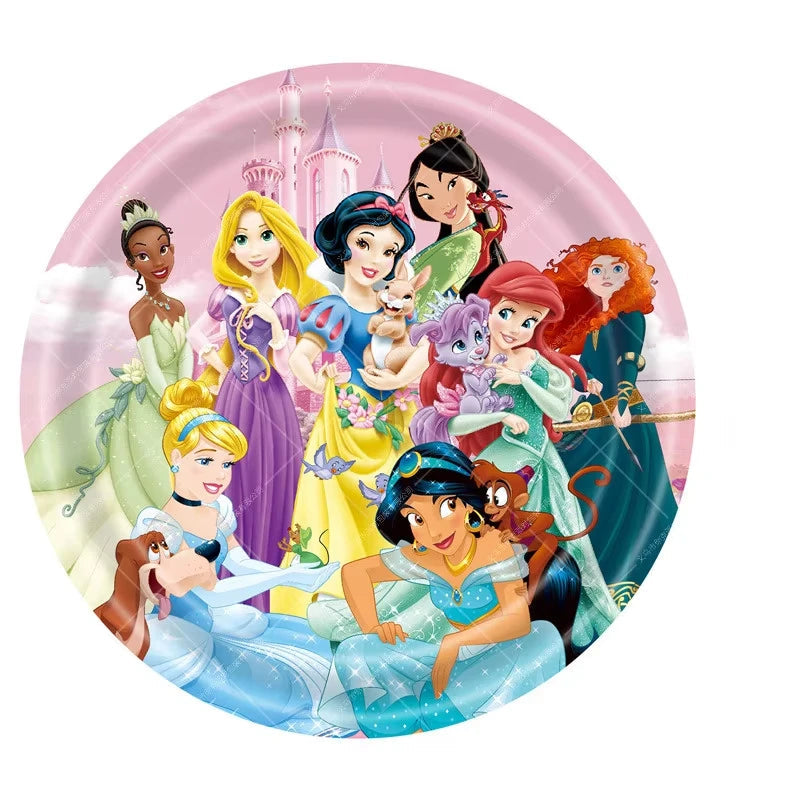 Princess Party Favor Girls' Happy Birthday Banner Princess Pinata Fillers Mask Stickers Disposable Tableware Set Decorations Good Vibrations