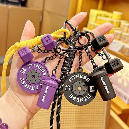 Fitness Keychain,Colorful Gym Bag Charm for Fitness Lovers, Motivational Fitness Gym Key ring,Workout Keychain Gifts Good Vibrations