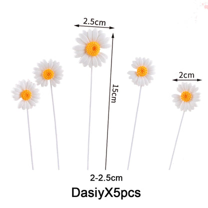 Daisy Bee Cake Toppers White Sunflower Bumble Bee Cake Decoration DIY Oh Babee Birthday Baby Shower Cupcake Topper Party Decor Good Vibrations