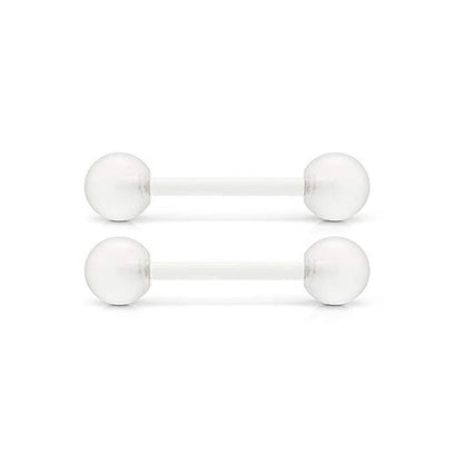 2 Pieces 14G 16mm Night Glow Flexible Acrylic Straight Tongue Ring pacifier Ring Fixed Perforated For Woman and Man Good Vibrations