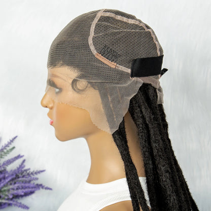 KIMA 60 inches Full Lace Braided Wigs Synthetic Lace Wigs Braided Wigs Crochet Wigs Faus Locs Braided Wigs for Black Women Good Vibrations