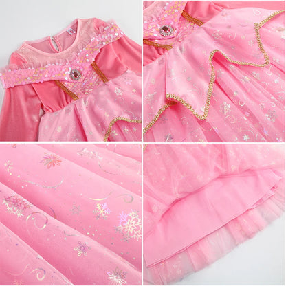 Halloween Costumes Kids Pink Girls Party Dresses Girl Aurora Princess Gown Sleeping Beauty Cosplay Costume Fantasy Disguise Sets Good Vibrations