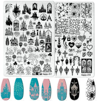 Halloween Series Celebration Nail Stamping Plate Cute Skull Pattern DIY Nail Art Image Stamp Stamper Manicure Template Good Vibrations