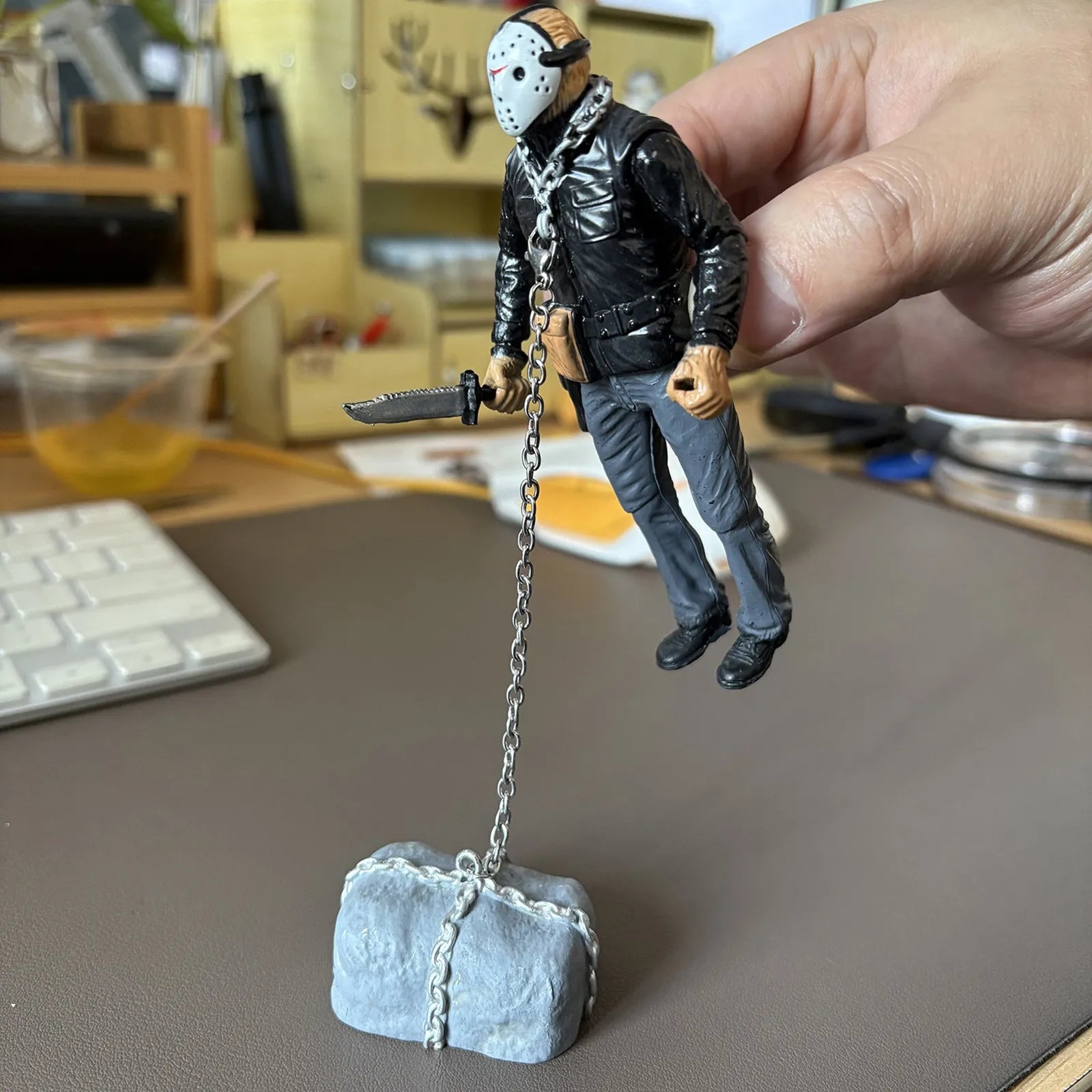 Toy Hand Model Decoration, Cartoon Toys Home Desktop Decoration, Character Decoration Statue Decoration Office Desktop Artwork Good Vibrations