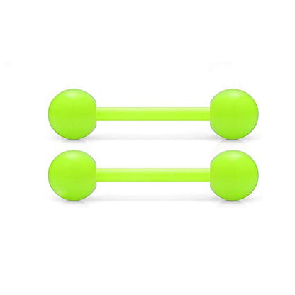 2 Pieces 14G 16mm Night Glow Flexible Acrylic Straight Tongue Ring pacifier Ring Fixed Perforated For Woman and Man Good Vibrations