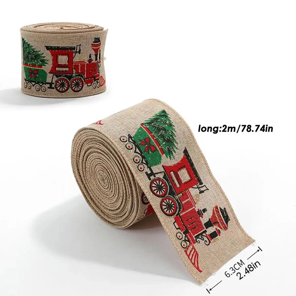 Christmas Ribbon Holiday Wreath Tie Decorative Bow Accessories Wired Edge Ribbon  Holiday Packaging Streamer  ﻿ Good Vibrations