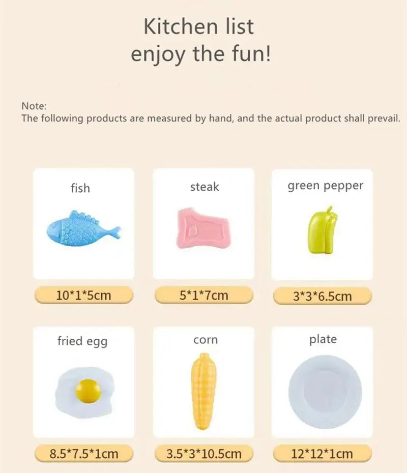 DIY Kitchen Cooking toy Set with 20pcs Multi-functional Induction Children's Play House Food Toys for Parent-child fuuny Gifts Good Vibrations