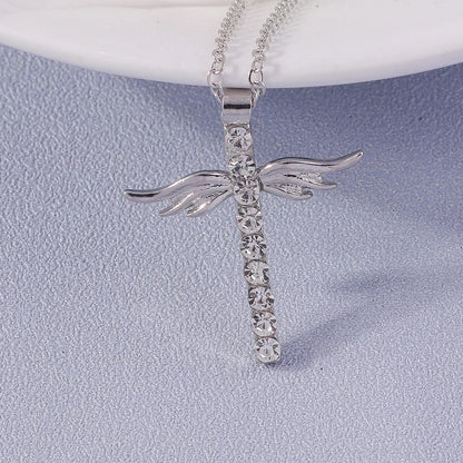 Fashion Cross Necklace for Women Men Gold Silver Color Dazzling Crystal Jesus Crucifix Necklace Christian Jewelry Wholesale Good Vibrations