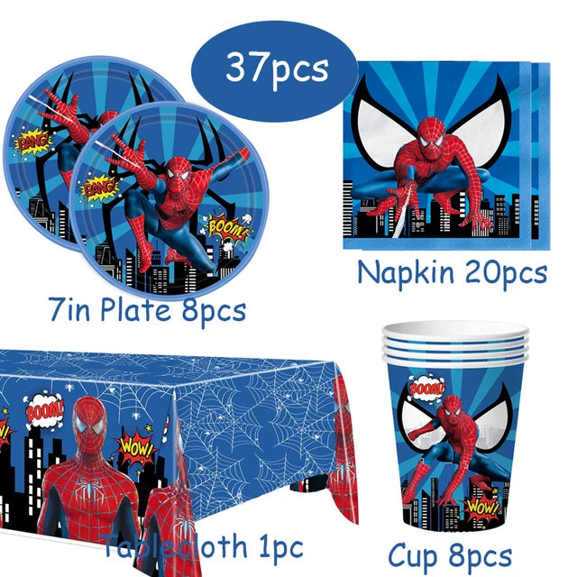 Spiderman Birthday Party Tablecloth Disposable Plastic Table Cover Tableware for Kids Birthday Party Baby Shower Decorations Good Vibrations