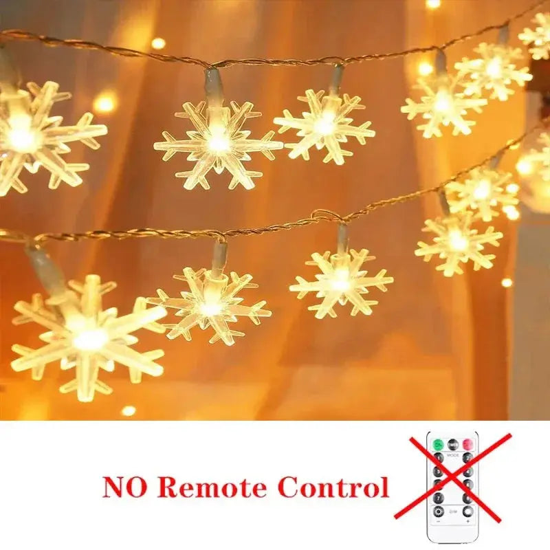 Christmas Tree Decorations 1M-30M LED Garland Holiday Snowflakes String Fairy Lights Ornaments for Home Party Noel Navidad 2026 Good Vibrations
