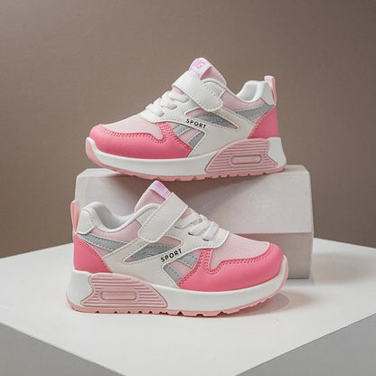 KIds Spring/autumn Fashionable Breathable Thick Sole Lightweight Sports Sneakers Baby Soft/Simple School Students Running Shoes Good Vibrations
