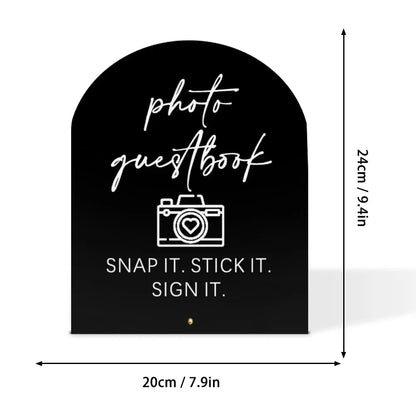 Wedding Photo Guestbook Acrylic Sign Showcases photo guestbook SNAP IT. STICK IT. SIGN IT. for Weddings Events Parties Good Vibrations