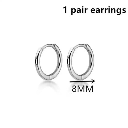 Exquisite 925 Sterling Silver Small Earrings, Plain Silver, Comfortable Earrings, Smooth Earrings, Suitable for Girls, Women Good Vibrations