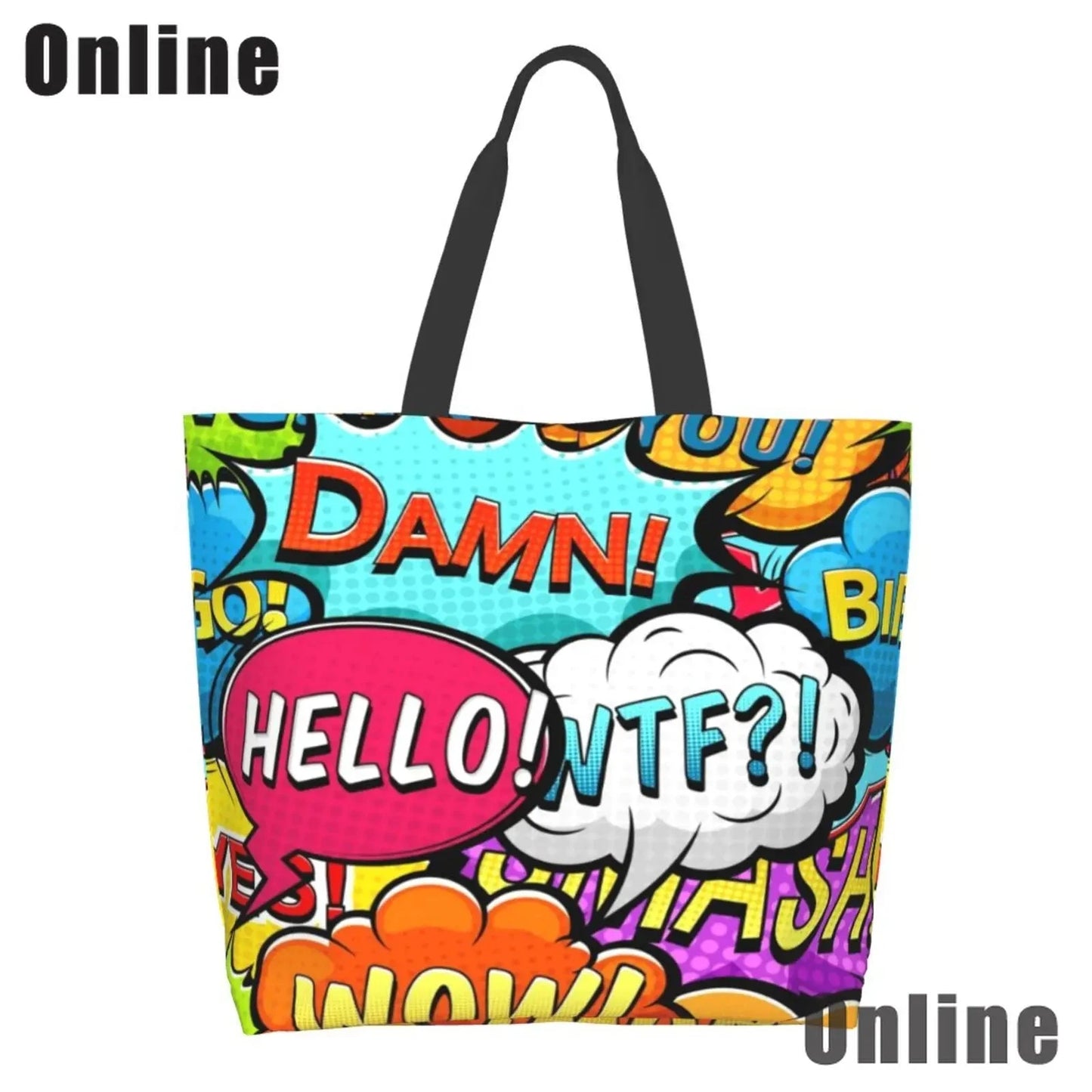 I Love Bingo Game Funny Handbags Shoulder Bags Casual Shopping Girls Tote Bag for Women Folding Reusable Shopping Bags Good Vibrations