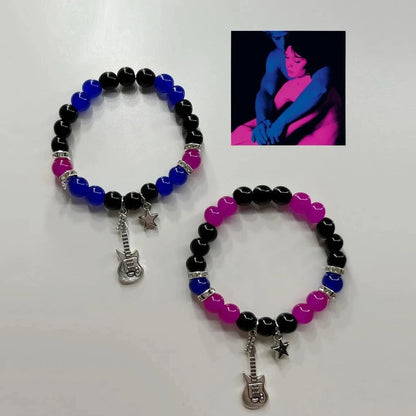 2Pcs/set Fashion Couple Beads Bracelet Tv Girl Matching Bracelets Who Really Cares Album Inspired Bracelets Friends Jewelry Gift Good Vibrations