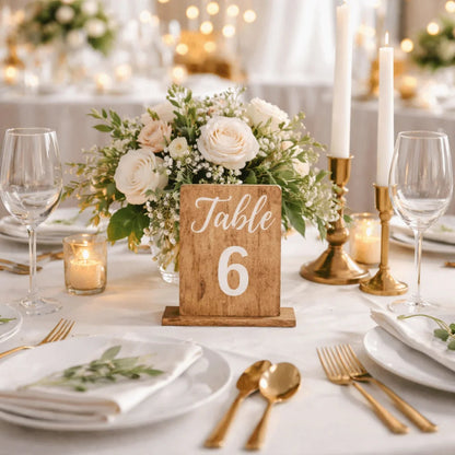 Seat Numbers Double-Sided Wedding Table Numbers Numbers 1-20 Vintage Wooden Table Markers Durable Texture Number Cards Party Good Vibrations