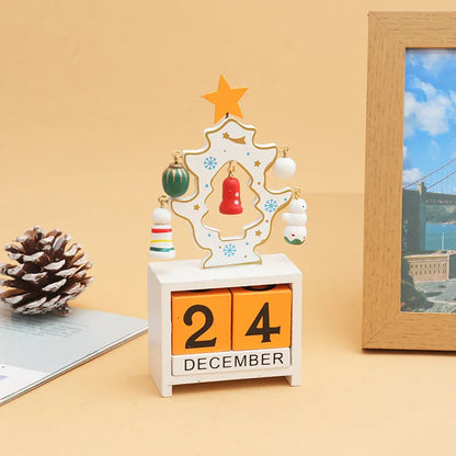 Christmas Gifts Wooden Calendar Tabletop Ornaments Santa Claus Christmas Tree Decorations Home Decoration Accessories Good Vibrations
