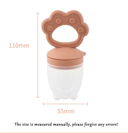 Silicone Fruit & Vegetable Juicing Baby Gum Toy Cartoon Chewing Teeth Grinding Stick Auxiliary Food Tool Safe Baby Care Utensils Good Vibrations