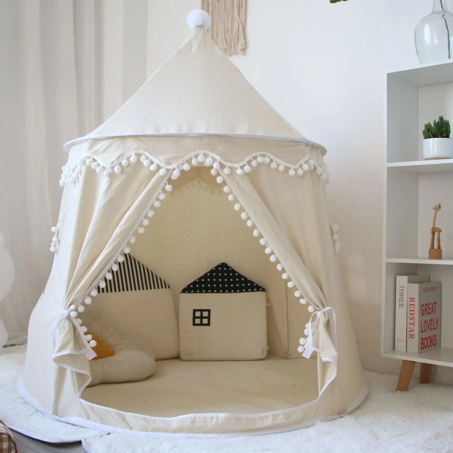 Large Teepee Tent for Kids Folding Toy Tent Children Play House Princess Castle Children Outdoor Gifts Toys Tent Castle Good Vibrations