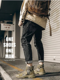 Camouflage Boots for Men Autumn Winter Platform  Boots Outdoor High-top Shoes Men Ankle Boots Buty Robocze Meskie Good Vibrations