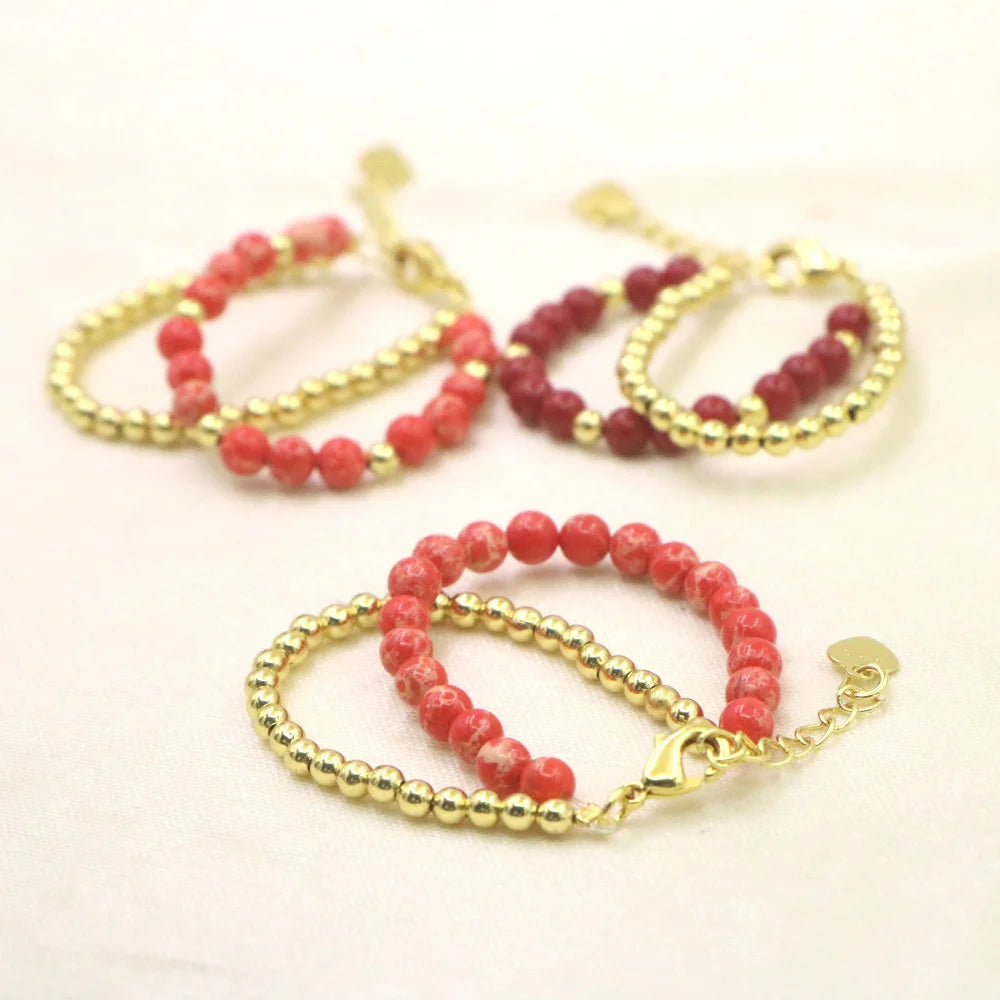 Lovely Fashion Natural Stone Bead Bracelet Baby Girls Lobster Clasp Accessories Girls Yoga Christmas Wedding Gift Jewelry Charm Good Vibrations