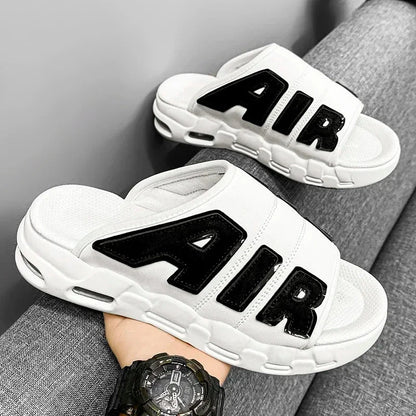 Men Air Cushion Design Slide Man Summer PVC Soft Non-slip Men's Sports Slippers New Slippers for Men Flip Flops Chanclas Hombre Good Vibrations