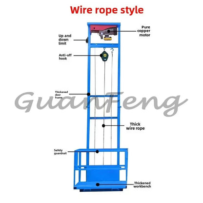 Hydraulic Lift Freight Elevator Small Lift Household Electric Platform Lift Customized Double Track Workshop Lifting Platform Good Vibrations