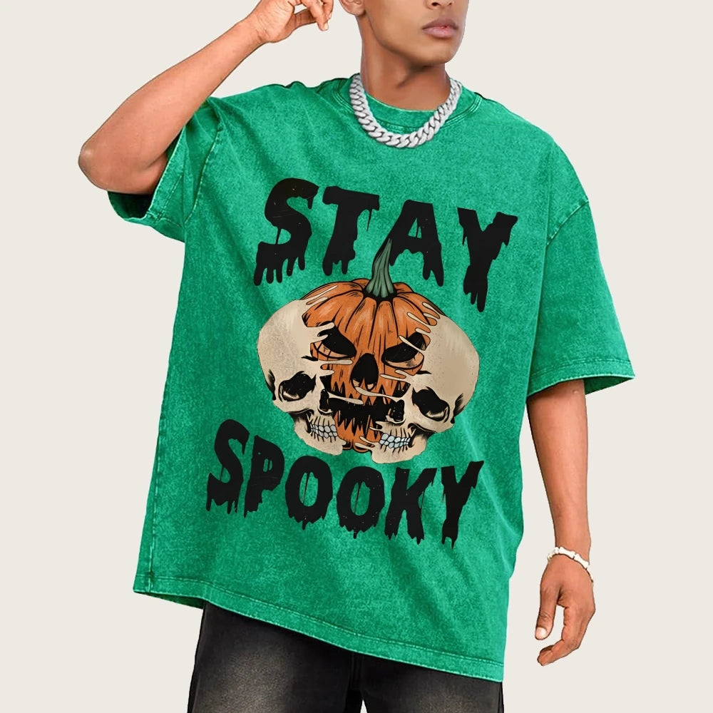 Neutral Style Retro Outfit T-Shirt Pure Cotton High Quality Pumpkin Letter Graphic Printing Fashion Trend Loose Short Sleeves Good Vibrations