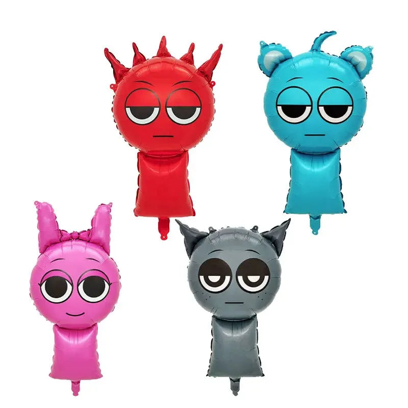 Sprunki Party Foil Balloons Birthday Party Decorations Party Gifts Aluminum Balloons for Sprunky Birthday Party Favors Supplies Good Vibrations