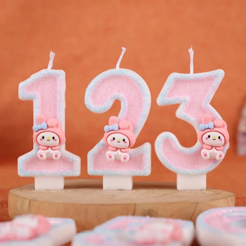 My Melody Birthday Candle Sanrio number Candles Birthday Cake Decoration Anniversary Party Candles Scene decoration supplies Good Vibrations