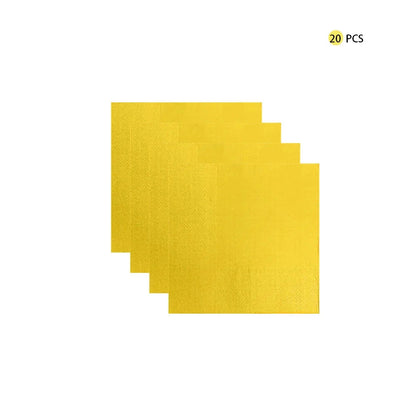 Solid Yellow boda party tableware set cumpleaños decoracion bachelorette Birthday Tableware Paper Napkins Cups Plates Tablecloth Good Vibrations