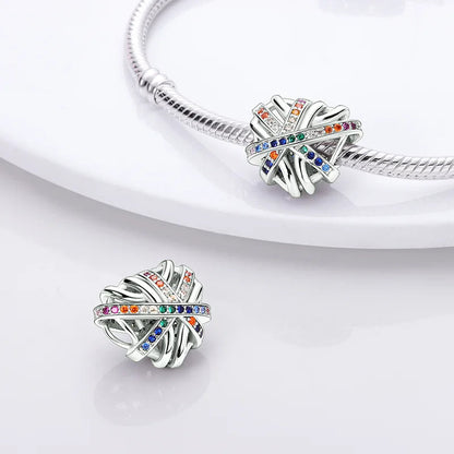 Heart Shape 925 Sterling Silver Family Lover Affection Pendant Charm Beads Fit Original Bangle Bracelet DIY Jewelry For Women Good Vibrations