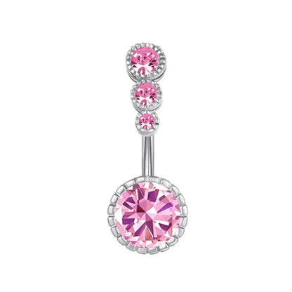 Fashion Pink Crystal Crown Belly Button Rings Stainless Steel Long Pendant Butterfly Heart Navel Piercing for Women Jewelry Good Vibrations Adult Super Store