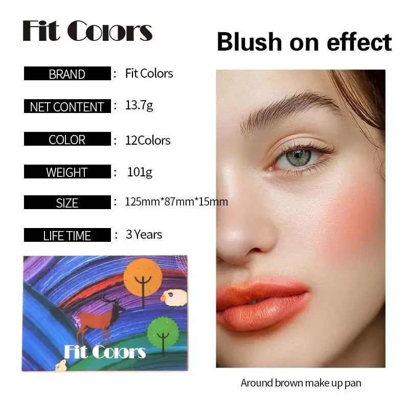 Pearl Matte Eye Shadow Makeup Palette 12 Colors Blusher Powder For Face And Eyebrow Beauty Cosmetic Good Vibrations