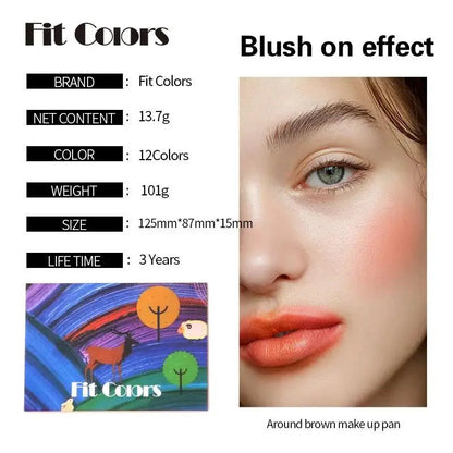 Pearl Matte Eye Shadow Makeup Palette 12 Colors Blusher Powder For Face And Eyebrow Beauty Cosmetic Good Vibrations