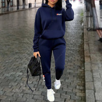 Women's Tracksuit Hoodies Trousers 2PCS Suit Winter Sports Jogging Outfits Fashion Street Designer Clothes for Women Pants Set Good Vibrations
