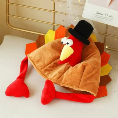 Cute Thanksgiving Turkey Hats Comfortable Soft Plush Turkey Caps Creative Unisex Roleplaying Photo Cap Children Good Vibrations