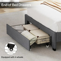 Frames with Storage Headboard, Upholstered Twin Size Bed Frame with Drawers, Charging Station and LED Good Vibrations