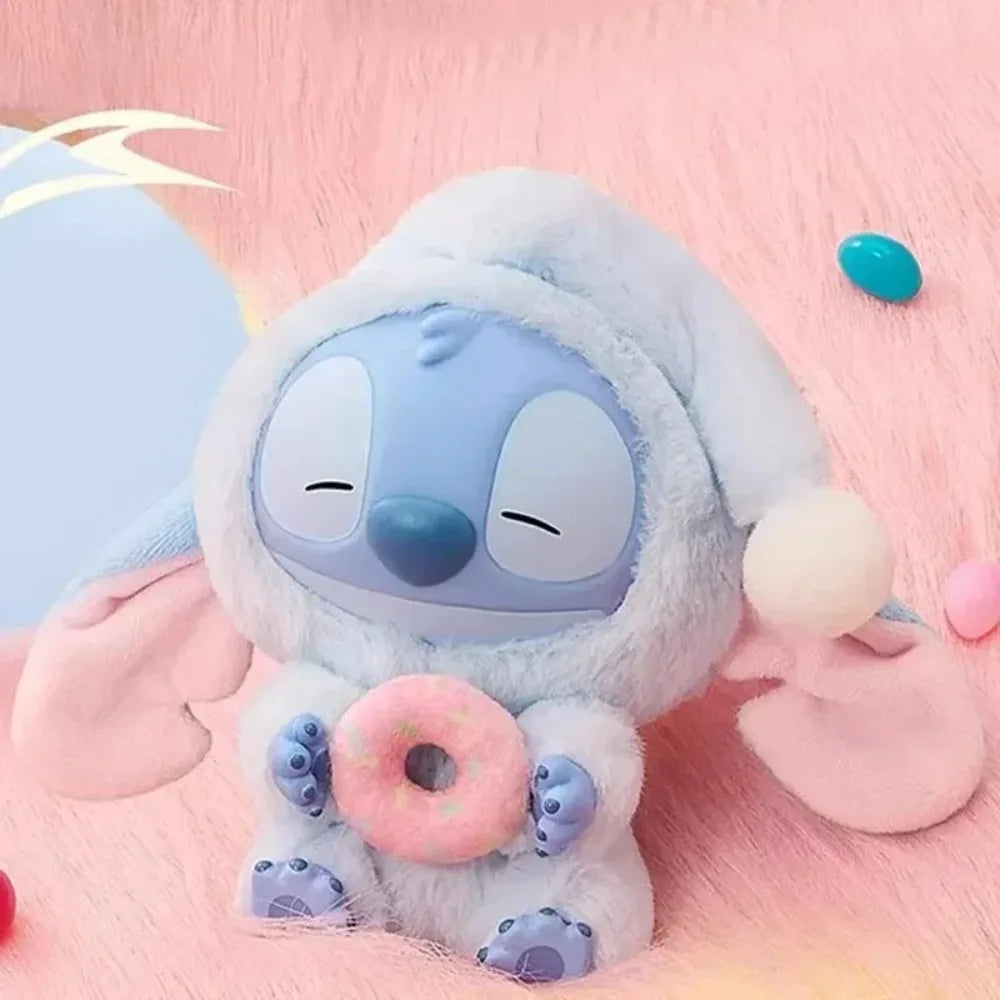 2025 New Stitch Eat Something Before Sleep Series Plush Blind Box Vinyl Toys Cute Doll Mystery Box Bag Hanging Decoration Gift* Good Vibrations