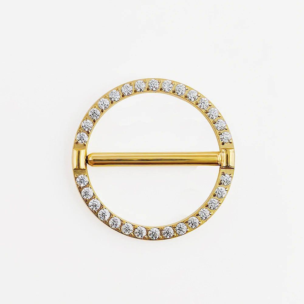 F136 Titanium Nipple Piercing Jewelry 14G Zircon Nasal Septum Ring Clicker ZC Round Nipple Ring Women and Men Girls Body Jewelry Good Vibrations