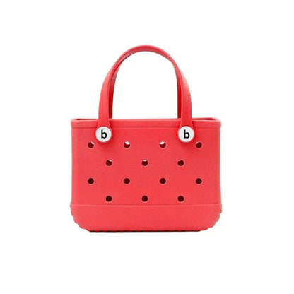 EVA Waterproof Summer Storage Basket Mini Kid Beach Bogg Bag Women Shopping Bag Picnic Rubber Jelly Tote Bogg Bag Kid Purses Good Vibrations
